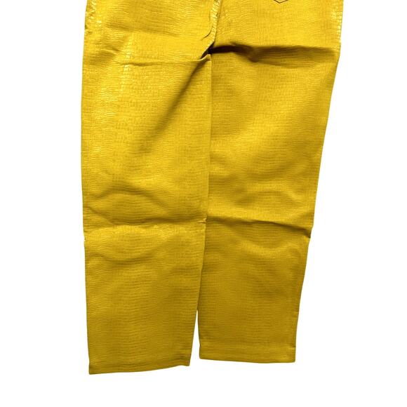 Royalty By Maluma Pants Faux Leather High Waisted Zipper Accents Yellow W 0 NWT - Picture 7 of 10